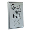 Brush your Teeth" Enamelware Metal Sign