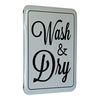 Wash & Dry" Enamelware Metal Sign