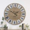 Natural Wood Clock W/Metal Face 32"
