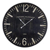 Wood Wall Clock 23" Black Distressed