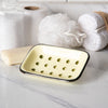 Metal Enamelware Soap Dish Cream with Gloss Finish