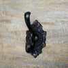 Black Distressed Cast Iron Double Coat Hook