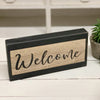 2 Tone Wood Block "Welcome" Sign