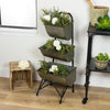 3 Tiered Metal Planter with Wood Handle