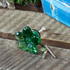 Resin Green Flower Knob with Distressed Finish