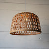 Wicker basket hanging light