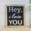 Hey You" Natural Wood Sign Black