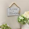Metal Sign with Beaded Hanger