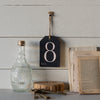 Wood Number 8 Tag with Distressed Finish