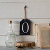 Wood Number 0 Tag with Distressed Finish