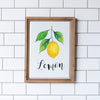 Lemon" Natural Wood Framed Sign
