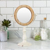 Metal And Wood Standing Mirror with Antique Finish