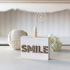 Smile" Natural Wood Photo Holder Table Marker